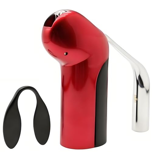 EzeePress Vertical Corkscrew Wine Opener, One-Pull Manual Lever Bottle Opener with Foil Cutter, Red Easy Cork Remover for Home Bar, Parties, Gifts