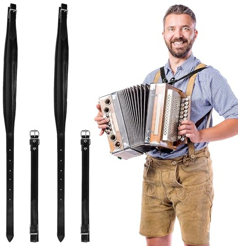 ABOOFAN Sangle Accordéon Cuir Réglable Ceinture Épaisse et Confortable pour Instrument Bandoulière Détachable pour Usage et Transport Facile