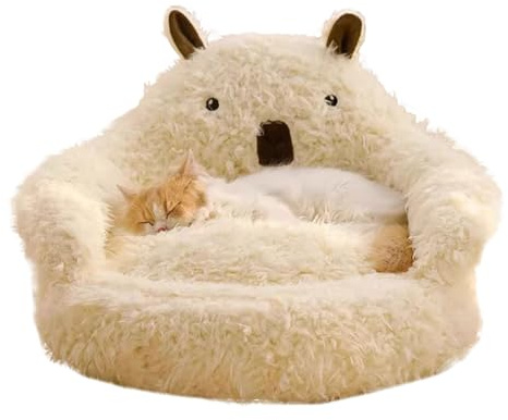 Lit Caverne pour Chat | Maison Amovible Antidérapante Douillette et Chaleureuse - Lit Douillet pour Chaton d'Intérieur,Pour L'Extérieur En Hiver Pour Dormir Dehors À La Maison En Voyage Dans La Chambr