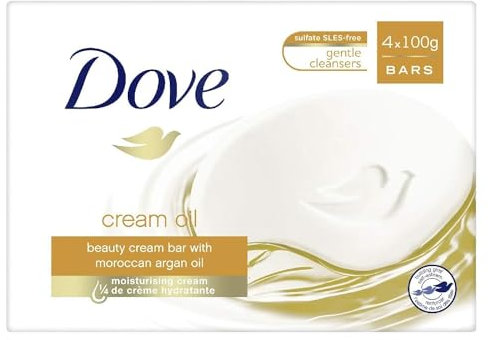 Dove jabón Pan de baño cuidado/aceite surgras 4 x 100 G