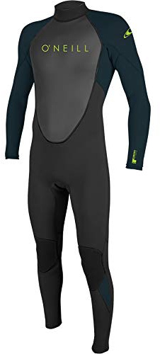 O'Neill Wetsuits Combinaison de plongée intégrale Reactor II pour garçon avec Fermeture éclair dans Le Dos, Noir/Ardoise, Taille 6