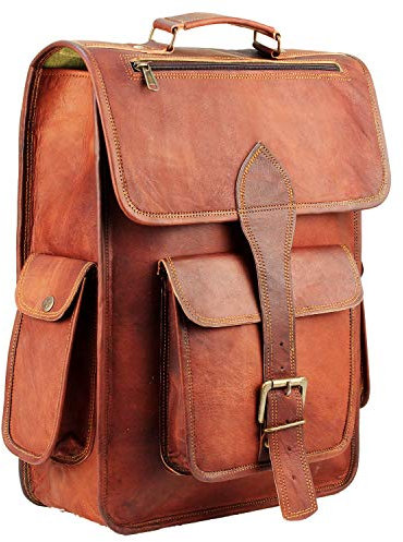 HULSH 16 Inch Genuine Leather Backpack for Women and Mens Leather backpack and Leather laptop backpack for Women | Leather backpack for men Perfect mens backpack for daily use Retro backpack Vintage