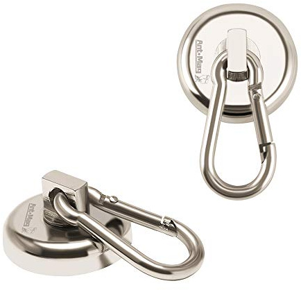 Ant Mag Karabiner Magnethaken 36KG Heavy Duty Neodym Magnet Karabiner mit drehbarem Karabiner Karabinerhaken für drinnen/draußen hängen Bagnet Grill Küche Geldbörse Factory Warehouse Office