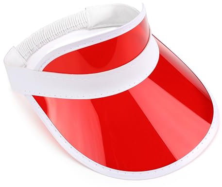 The Glowhouse Unisex Sonnenvisier - im Retro-Stil der 80er-Jahre - für Golf, Tennis, Junggesellenabschiede & Pokerpartys - Neonfarben - Rot - Einheitsgröße