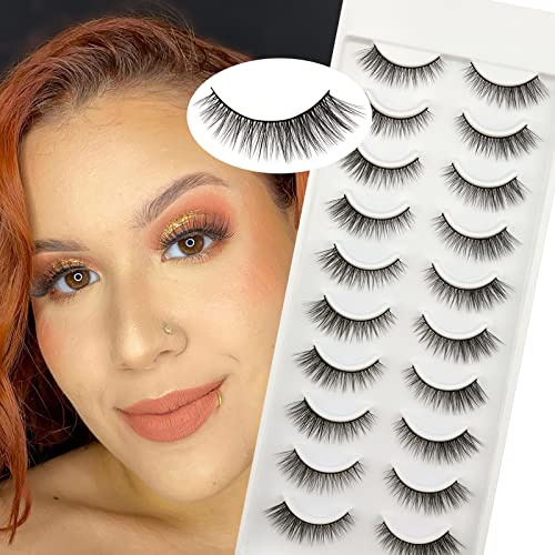 Obeyalash Falsche Wimpern NatüRlich 10 Paar Falsche Wimpern Multipack Handgemachte Dicke 3d Natuerlich Ramatisches False Lashes 06