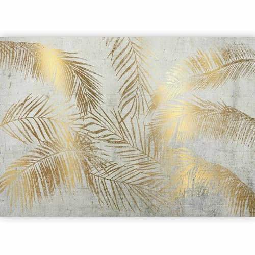 murando Carta da parati Foglie tropicali 400x280 cm Fotomurali in TNT Murale alla moda Decorazione da Muro XXL Poster Gigante Design Cameretta Carta per Pareti Soggiorno Palma or grigio b-A-0910-a-b