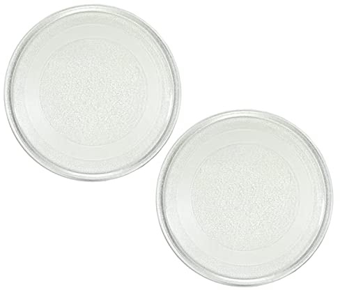 Bayli 2er Set Universal Mikrowellenteller 24,5 cm | Drehteller für Mikrowelle | 2 Stück Glasteller | Ersatz Glasplatte für Mikrowellen | Universalteller | Glasdrehteller