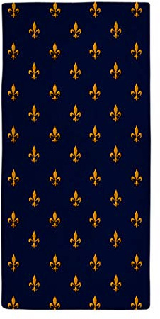 Serviettes À Sauna Motif Fleur De Lys Bleu Marine Et Or Serviette De Voyage Doux Serviette Résistants Débarbouillettes pour Maison Salle De Bain Femmes 80X130Cm