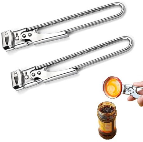 2 Stücke Deckelöffner Manueller Deckelöffner Verstellbare Glasöffner Rutschfestes Design Glasöffner Multifunktions Dosenöffner Verstellbarer Deckel und Flaschenöffner für Schraubgläser Küchenhelfer