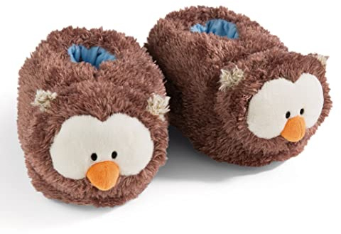 Zapatillas búho Oscar Talla (L) 38-41 marrón - Zapatillas de Animales con Suela Antideslizante - Pantuflas