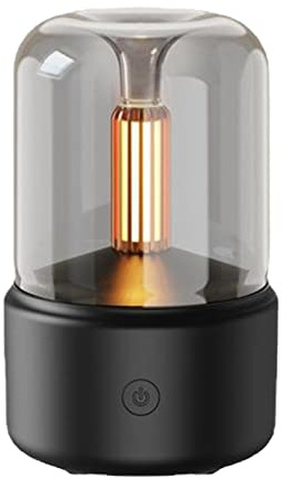 Yctze Diffusore di Aromi a Lume di Candela, Diffusore di Aromi Ad Fredda Umidificatore D' con Spegnimento Automatico Umidificatore a Nebbia Fredda da Scrivania Portatile per (Nero)
