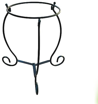 Lily's Home Metal Gazing Ball Stand - Fits 8 to 10 Inch Metal & Glass Garden Gazing Globes - Indoor/Outdoor Ornament Decor - Durable Garden Ball Stand for Lawn/Patio - Black