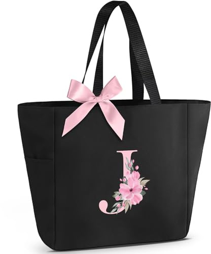 Vavabox Handtasche Damen A-Z mit Buchstabe - Geschenke für Frauen | Personalisierte Schultertasche mit Reissverschluss für Arbeit Uni Schule, Geburtstagsgeschenk für Freundin Braut Mädchen