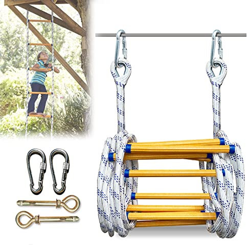 AiQima Fire Escape Ladder for Homes 3Rd Floor, Foldable Compact Rope Ladder - Suitable for Balcony Windows - Emergency Escape Tool/16Ft/5M