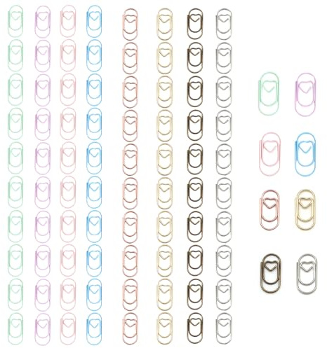 DHWEKU Trombones pour Bureau, 80Pcs Créatifs Trombones, Trombones en Métal Trombones Bureau Mini Anticorrosion et Antirouille, pour Bureau Livre Document Papier Photo(coloré)