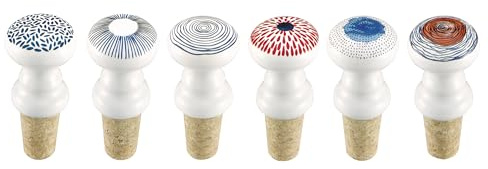 Zassenhaus Flaschenverschluss NORDIC/SCANDIC | Keramik/Kork | Passend für Flaschenöffnungen bis zu Ø 2,2 cm | Für Wein-, Öl-, Essigflaschen und mehr | Luftdichte Verschlusskappe