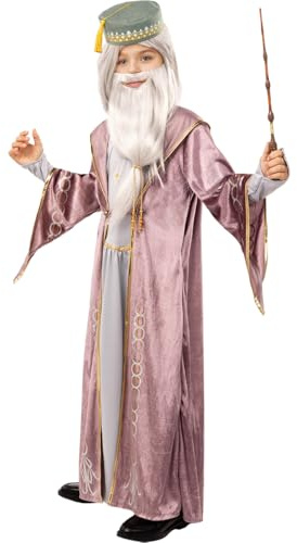 Funidelia | Déguisement de Dumbledore Harry Potter pour garçon Films et Cinéma & Magiciens - Déguisement pour enfant et accessoires pour Halloween, carnaval et fêtes. - Taille 7-9 ans