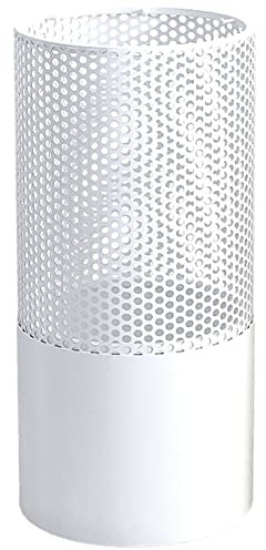 WJXCYGG Umbrella Stands,Round Metal Mesh Umbrella Bucket with Hooks, Hollow Out Storage Rack for Canes Walking Sticks Umbrellas, Patio Home Front Door Umbrella Stand/White/23Cm * 50Cm (9.1 * 19.7)