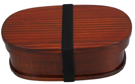 TOPBATHY Caja Bento De Madera Japonesa Reutilizable Contenedor De Comida Práctico Para Oficina y Picnic Diseño Vintage Para Sushi y Almuerzos