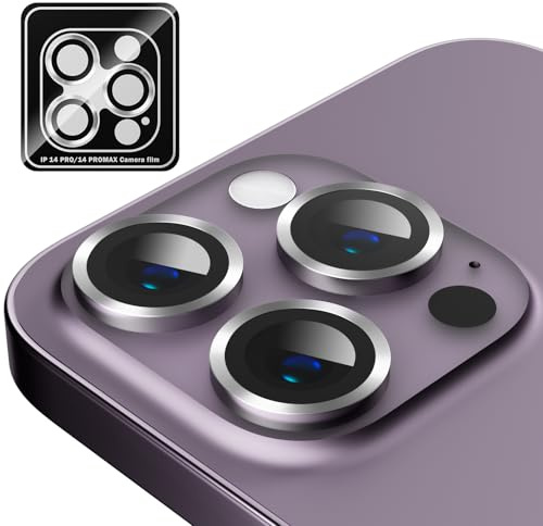MINUUISCT Compatible for iPhone 13 Mini/iPhone 13 Camera Lens Protector,Shatterproof Ultra HD Tempered Metal Glass Camera Screen Protector Cover,Silver