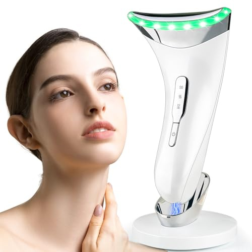 Electric Neck Lift Machine with 45°C Heat - 3 Colors Face Toning Devices Wand, Anti Wrinkle, Anti-Aging, Face Sculpting Device, Facial Massager for Women