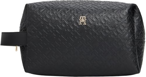 Tommy Hilfiger Damen Kulturbeutel Icon Washbag Mono mit Trageschlaufe, Schwarz (Black), Einheitsgröße