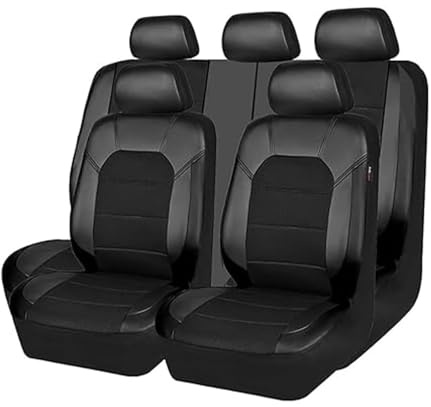 Car Cover Seats Full Set For KIA NIRO/NIRO EV/NIRO Hybrid 2022 2023 2024 2025 2026, Leather Front And Rear Car Seat Cover Sets Seat Protectors Accessories,E/Black