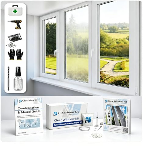 2 x Window Safety Glass kit Clears trapped Condensation Blown Double Glazing Window Unit.