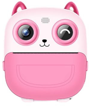 Qussedser Kid Camera Printer Portable Thermal Instant Print Photo Kids Digital Camera 2.4inch HD Dual Cameras Video Toy Gifts Pink