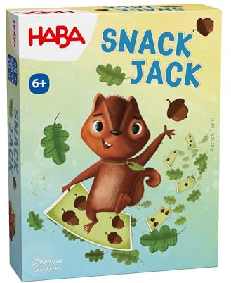 HABA 2012820002 - Merienda de Bellotas - Snack Jack, Juego Infantil de Cartas de Viaje. Más 6 años