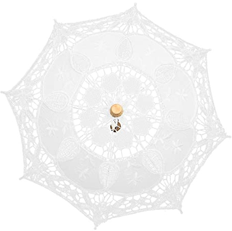 SHERCHPRY Hochzeitsschirm Spitzenregenschirm Dekoration Regenschirm Transparent XXL Hochzeit für Braut Leicht zu Halten Robustes Holz für Hochzeitsfeiern