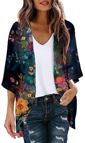 Kimono Femme Chemise De Plage Été Veste e Vetement Mode Cache-Maillots Sarongs Tunique Robe Blanche Jupe Tenue Legere Longue Fluide Cardigan Long Paréo Lin Gil