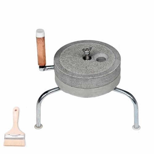 Manual Coffee Grinders Stone Mill Home Hand Bean Grain Flour Pulverizer with Brush, New Paste Machine for Mung Beans Capsicum Peanuts, Traditional Dry/Wet Spice Mi