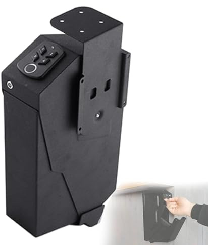 Caja fuerte biométrica for armas, caja fuerte for pistolas, caja oculta for armas con tres opciones de desbloqueo (huella dactilar, contraseña, llave), armero for escritorio, armario