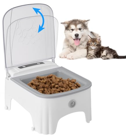 Automatic Cat Feeder with Timer,Automatic Feeder for Cats & Dogs with Infrared Sensor Cover,700ml Large Capacity,Pet Food Dispenser with Removable Bowl,2000mAh Rechargeable Moisture Proof Smart Bowl