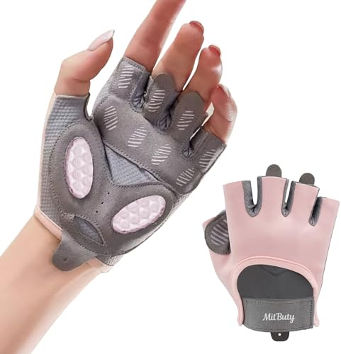 Trainingshandschuhe für Herren und Damen – Fitness Handschuhe zum Gym, Gewichtheben, Crossfit, Kraftsport, Sport & Training, Sporthandschuhe mit rutschfesten Silikonpunkten & Handflächenpolsterung
