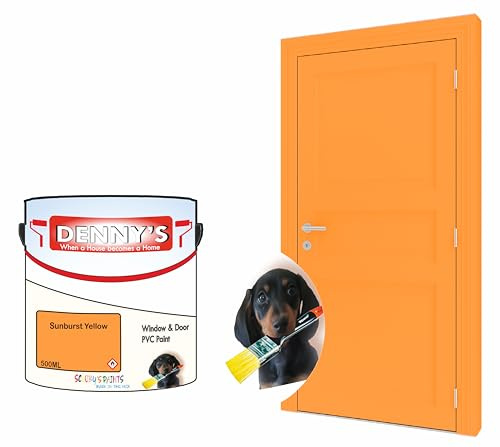 Window & Door PVC/UPVC Paint, 500ml, Available in Matte Gloss Sation Finish Metallic Colours and Solids (Sunburst Yellow)