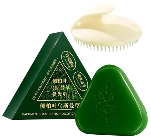 CACUMEN BIOTAE ISATIS INDICOTICA Shampoo Bar 2025 Neu Nature Seven Green Soap Shampoo Mit Kamm, Schaumnetz Pflanzliches Festessanfte Reinigung Und Nährende Pflege Haar (1 Pcs）
