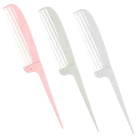 ELAYARD 3 Stück Teiliges Faltbares Styling Kamm mit Spitzem Stiel Feine Zähne für Parting und Locken Tragbarer Multifunktionaler Haarkamm für Damen und Herren Leicht und Langlebig