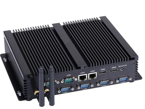 ANDAQI Fanless Industrial PC, Mini Computer, Core I7 4500U 4510U 4578U, Windows 11 / Linux Ubuntu, IM04, 2 x HDMI, 2 x LAN, 6 x COM, 4 x USB3.0, 4 x USB2.0, 8G RAM, 512G SSD, 1TB HDD