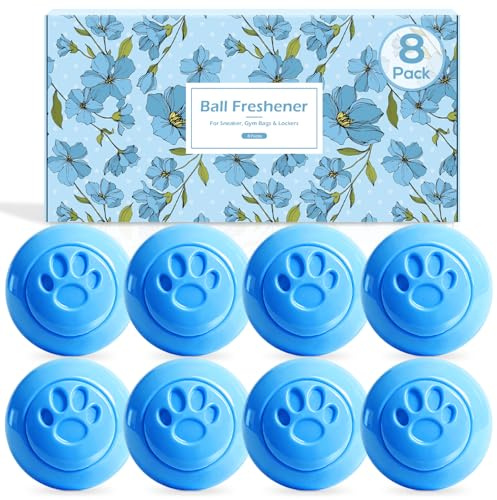 SCENTORINI Shoe Deodorizer Balls 8 Pack, Long-Lasting Odor Eliminator with Twist to Activate Freshness, Linen Scent Shoe Freshener Balls for Sneakers, Trainers, Boots, Lockers, Gym Bags Closets Travel
