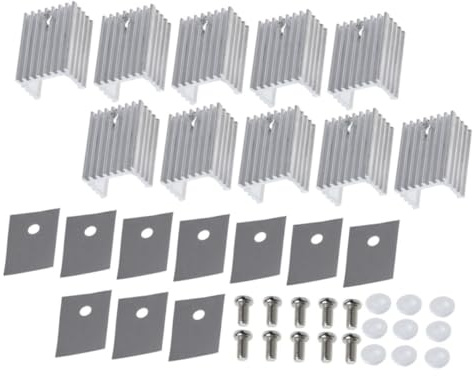 GALPADA Aluminium Kühlkörper mit To-220 Isolationskit für Spannungsregler 10 Stück und Hoher Leistung zur Chip Schutz Kühlung in Elektronischen Geräten