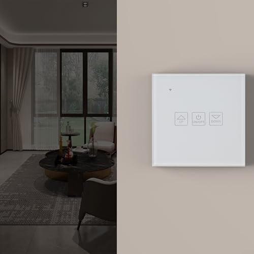 Snowchecking Smart Touch Dimmer Switch,with Tempered Glass Panel, WiFi Light Control via App, Brightness Adjustment,for Home, Manual Override, 86x86mm White