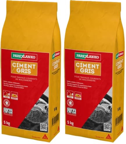 Parexlanko, Ciment Gris, Ciment pour scellements, joints et enduits, 5 kg (Lot de 2)