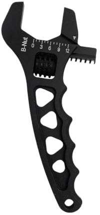 Brake Line Wrench Adjustable AN3 to AN12 B-Nut Tool, Aluminum Jaw with Thumbwheel and Scale for Hose End Service an Fitting Wrench B Nut Line Hose End Tool Brake Fitting Aluminum Jaw Thumbwheel