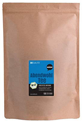 Wohltuer Bio Abendwohl Tee, Einschlaftee, Nerventee, Schlaftee, Gute Nacht Tee, Kräutertee, 50-Tage-Kur