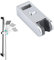 DEWIN Supporto per Soffione Doccia, Staffa Supporto Doccia per Tubo da 30mm x 15mm, Altezza Regolabile S Strumento di Supporto per Supporto Testa Barra di Scorrimento Cromato