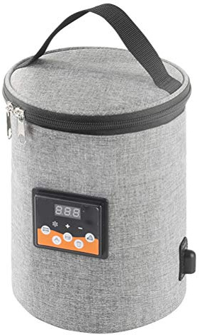 Auto Flaschenwärmer, Lebensmittel Heizbeutel, 12V Smart Aufbewahrung Flaschenwärmer, Reise Baby Milchwärmer mit LCD Display, einfach einzurichten, einstellbare Temperatur (bis zu 60°C)