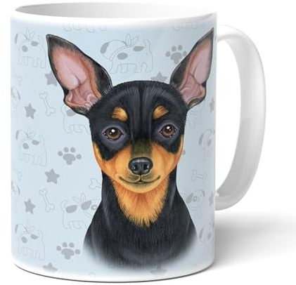 PRAGER RATTLER - Tasse aus Keramik. Becher mit passenden Spruch und einer Zeichnung. Teetasse mit Henkel. Mehrwegbecher. Praktisches Geschenk für Frauchen, Herrchen und alle Hunden Liebhaber.
