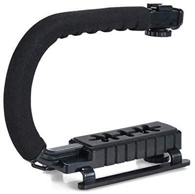 RH-HPC Camera lens holder U/C Shaped Bracket Holder 3 Shoe Mounts Handle Handheld Video Action Stabilizer Grip for Phone DSLR Camera Camera Tripod